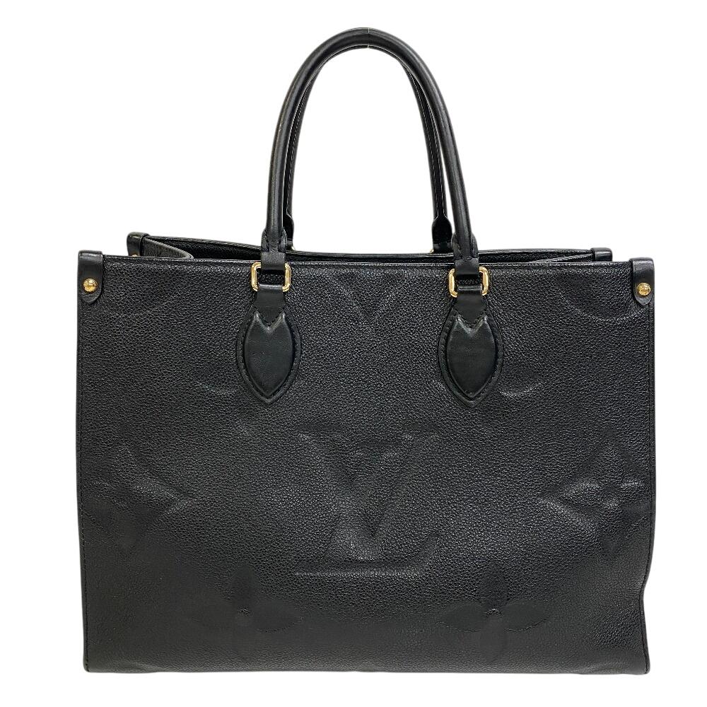LOUIS VUITTON M45595 Tote Monogram Ann Platt leather On the Go MM Handbag black leather Women Used