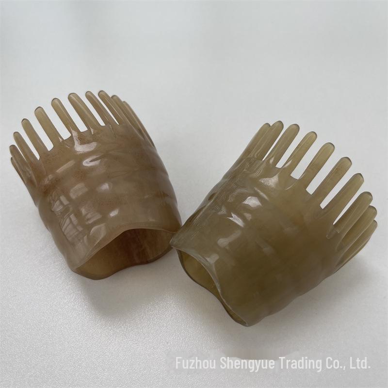 

Расческа для шампуня из бычьего рога: Массажер для головы с роговым наконечником и треугольная расческа для акупунктурной терапии