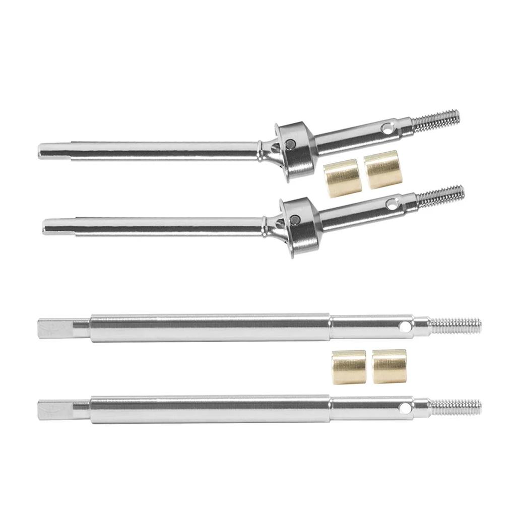 Steel Front Rear Axle Shafts 5mm Extended +2mm Thread Longer Driveshaft for 1/18 RC Crawler Car TRX4M Upgrade Parts