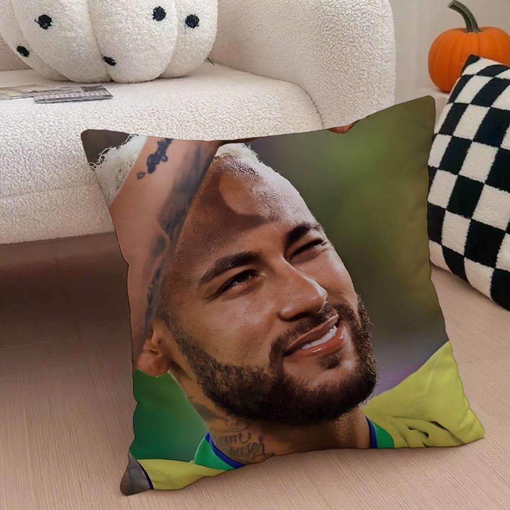 

Brazilian Handsome Athlete NNeymar Jr Cushion Cover Throw Pillow Cover Hidden Button Durable Polyester Chair Cushion 30X30cm