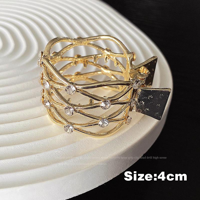 Metal Rhinestone Shark Hair Clip for Women - Small Claw Ponytail and Updo Accessory