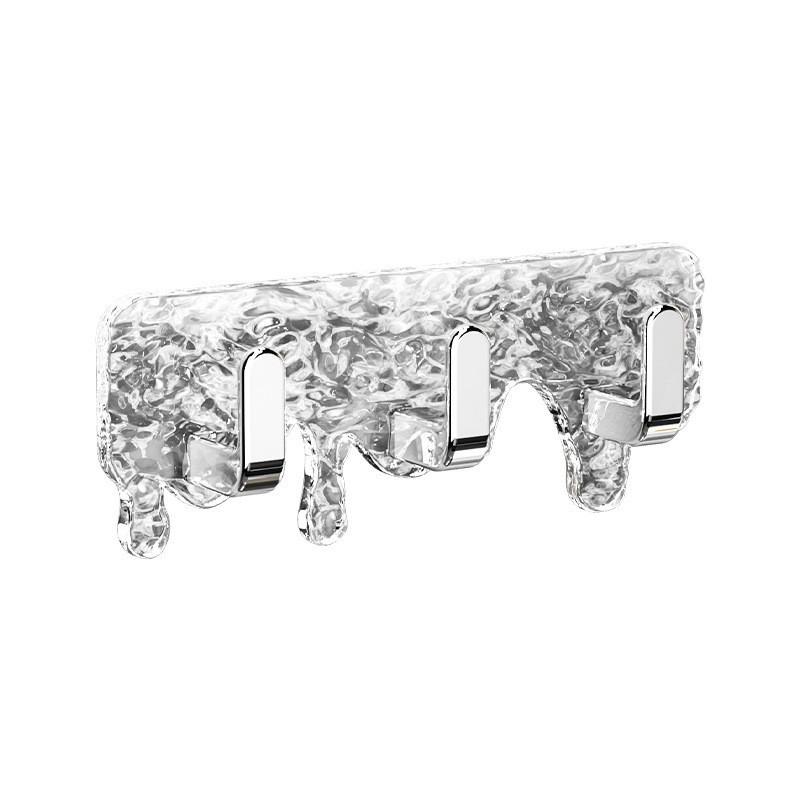 Light Luxury Continuous Hanging Hook No Punching No Trace Adhesive Hook Bathroom No Punching Hanging Hook Glacier Pattern Strong Hanging Hook Wall