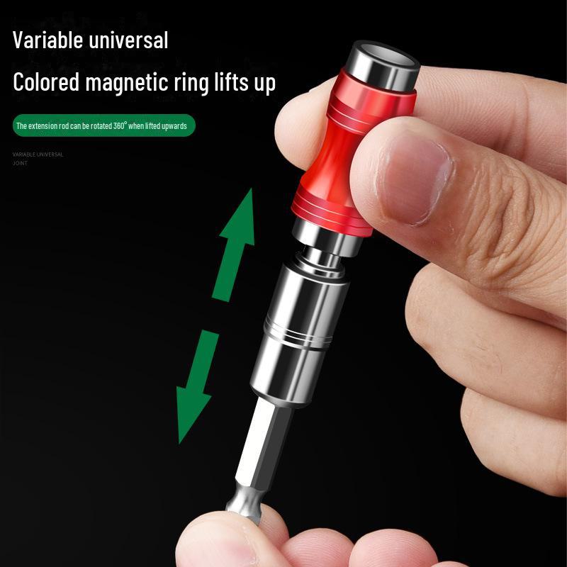Magnetic Hexagonal Screwdriver Bit Extension Rod with Self-Locking Connecting Sleeve for Electric Drills - Air Screwdriver Conversion Head