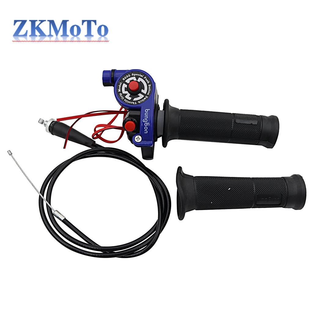 1 Pair 22mm 7/8'' Motorcycle Twist Throttle Grip With Cable Handlebar Accelerator With Engine On/Off Button For Honda Yamaha
