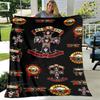 Guns n'roses band retro print blanket Flannel Soft Comfort Blanket Home Travel Blanket Kids Warm Blanket birthday gift