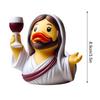 Jesus Duck, Creative Resin Statue Jesus Duck Miniature Animals Multifunctional Christian Decoration Outdoor Animal Decor