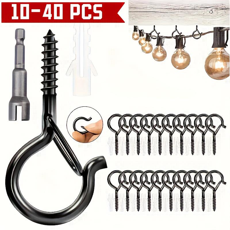 10Pcs/25Pcs/40Pcs Q-Type Hooks | Easy To Release, With A Safety Buckle Design, Suitable For Hanging Outdoor Halloween String Lights, Plant Baskets