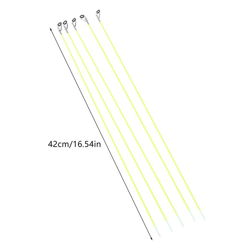 5Pcs 42Cm Boat/Raft Rod Tip Spare Tail Fiberglass Refit Replacement Fishing Rod Tip With Top Ring Fishing Gear Accessories