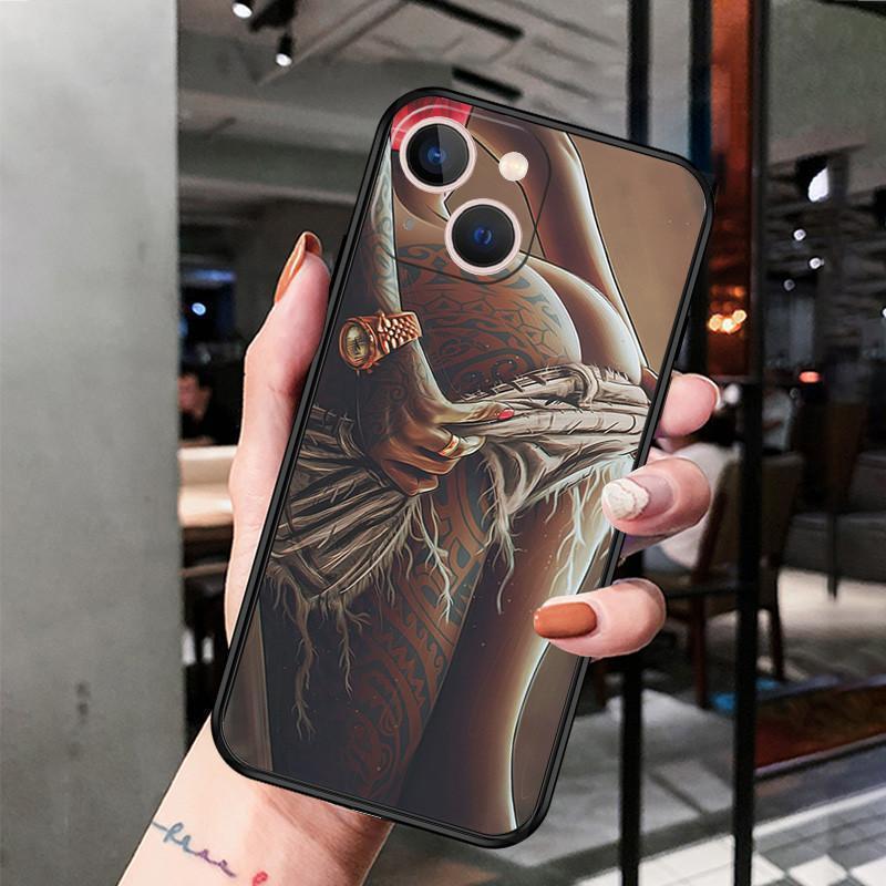 Applicable Apple Iphone14 Mobile Phone Case Luxury Sexy Tattoo Girl Angel Mobile Phone Case Painted Anti-Drop