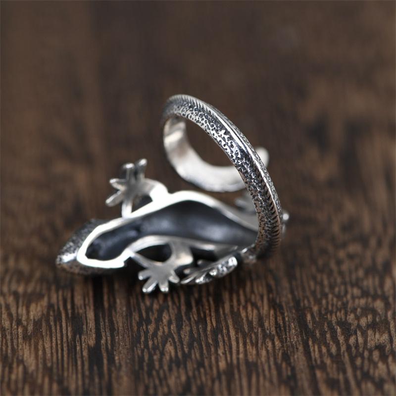 Vintage Silber Farbe Tier Eidechse Ringe für Männer Frauen Trendy Gecko Hip Hop Rock Ring Schmuck Geschenk