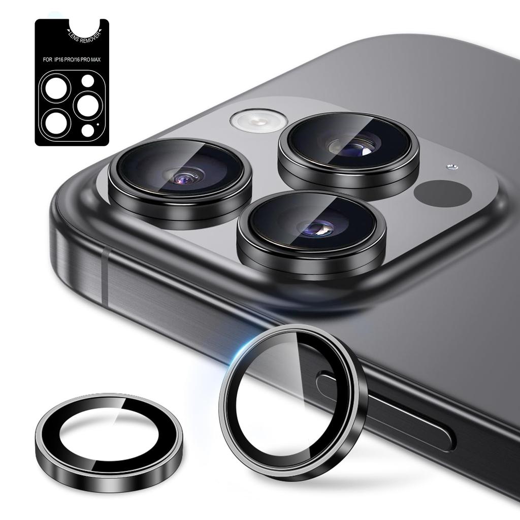 Boiyiklonn iPhone 16 Pro folie na fotoaparát iPhone 16 Pro Max Návod na ochranu krytu fotoaparátu Letecká hliníková slitina Vyrobeno v Japonsku Asahi Glass Hardness 9H