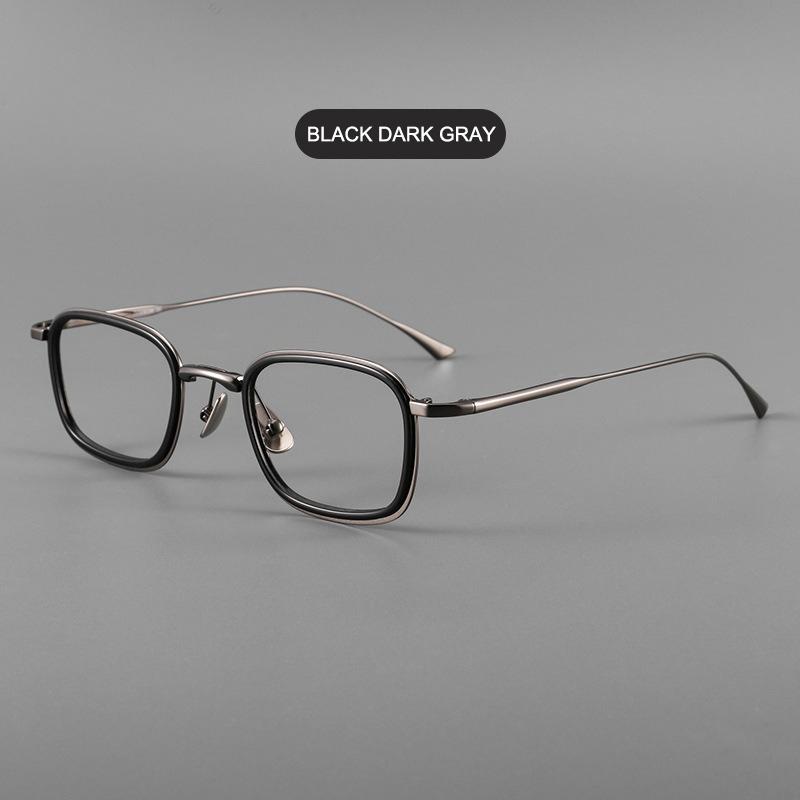 

Retro Luxury Ultra-Light Half-Titanium Glasses Frame Women Square Eyeglasses Double-Rim Design Men Business Casual Spectacles