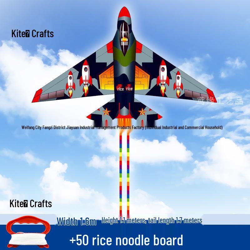 Easy-Fly Rocket Airplane Kite for Kids & Adults - Light Breeze Outdoor Toy