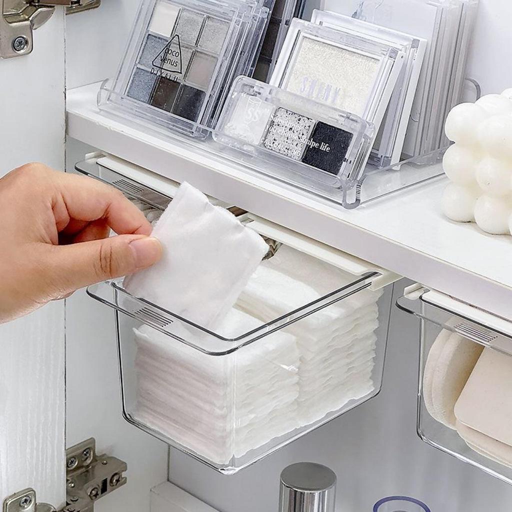 Transparent Bathroom Mirror Cabinet with Bottom Drawer for Cotton Swabs and Pads