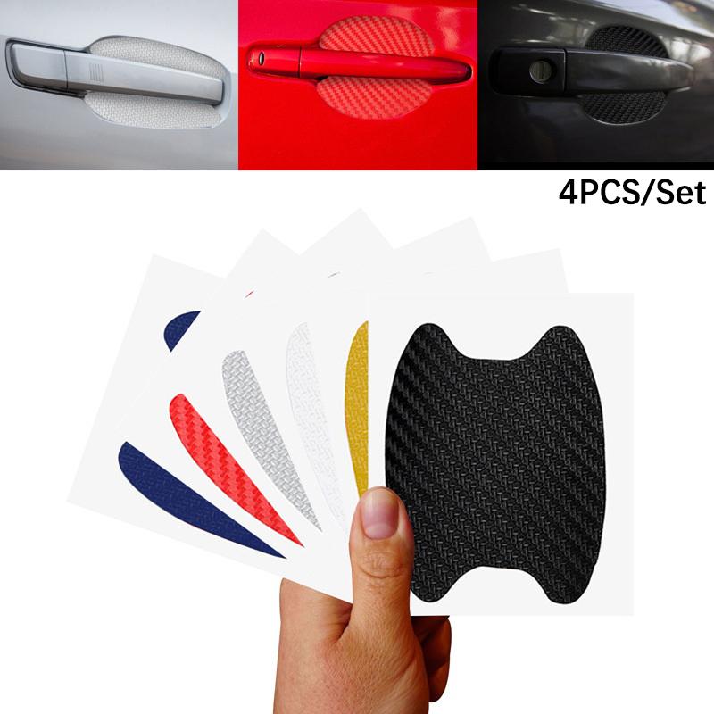 4Pcs/Set Car Door Sticker Carbon Fiber Scratches Resistant Cover Auto Handle Protection Film Exterior Styling Car Accessories