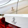 Ship Anchor Metal Car Sticker, Sliver Universal Body Sticker 3D Navy Car Logo Metal