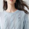 ELLE French Cable Knit Fashion Mohair Design Casual Short Loose Pullover Sweater Women Tops L8AZC141