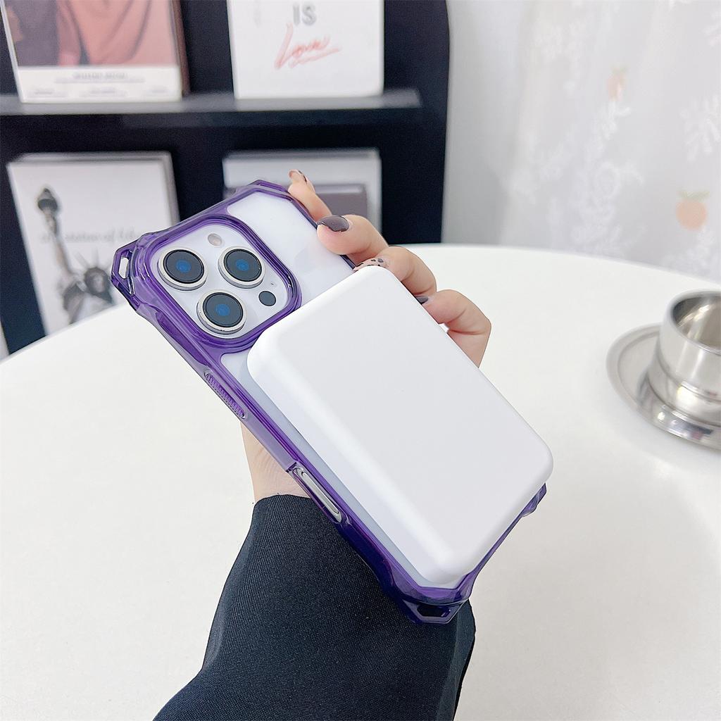 For iPhone 15 Pro Magnetic Case Ring Kickstand TPU+PC Phone Cover