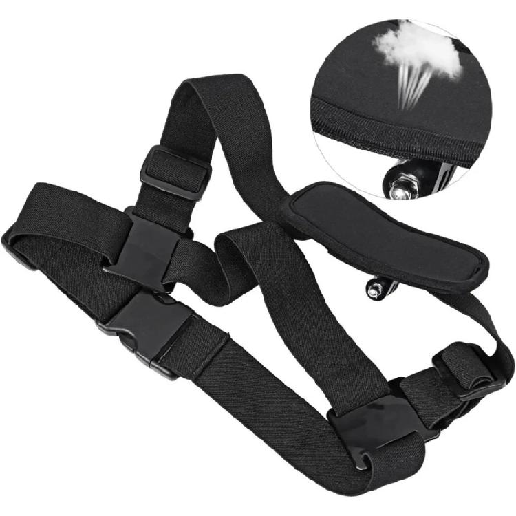 PC Nylon Chest Harness Adapter Strap Mount Providing 360 Degree Rotation For Sports Camera Mounting