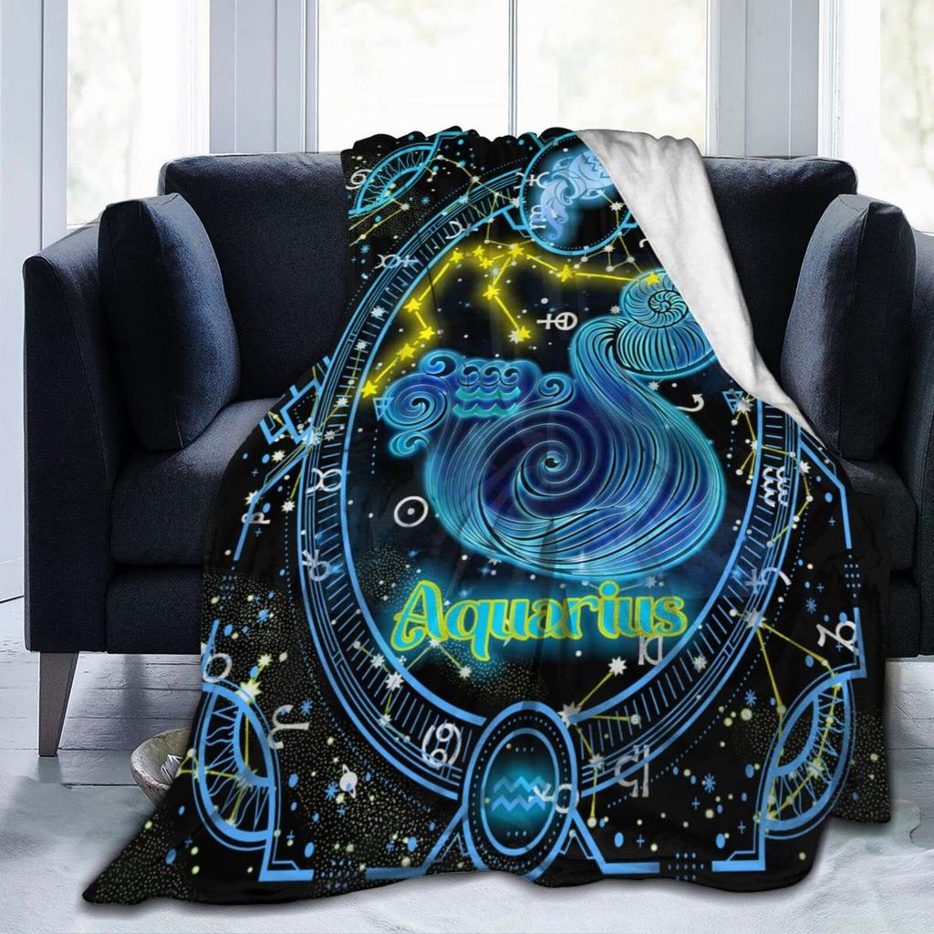 Constellation patterns Printed Blanket for Sofa Bed Travel Camping Living Room Office Conditioning Blanket for All Seasons Gifts