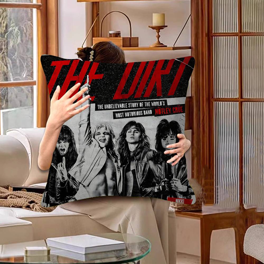 Classic Band M-Motley C-Crue Office Cushion Pillowcase Car Cushion Cover45X45CM Lumbar Pillowcase Sofa Pillowcover