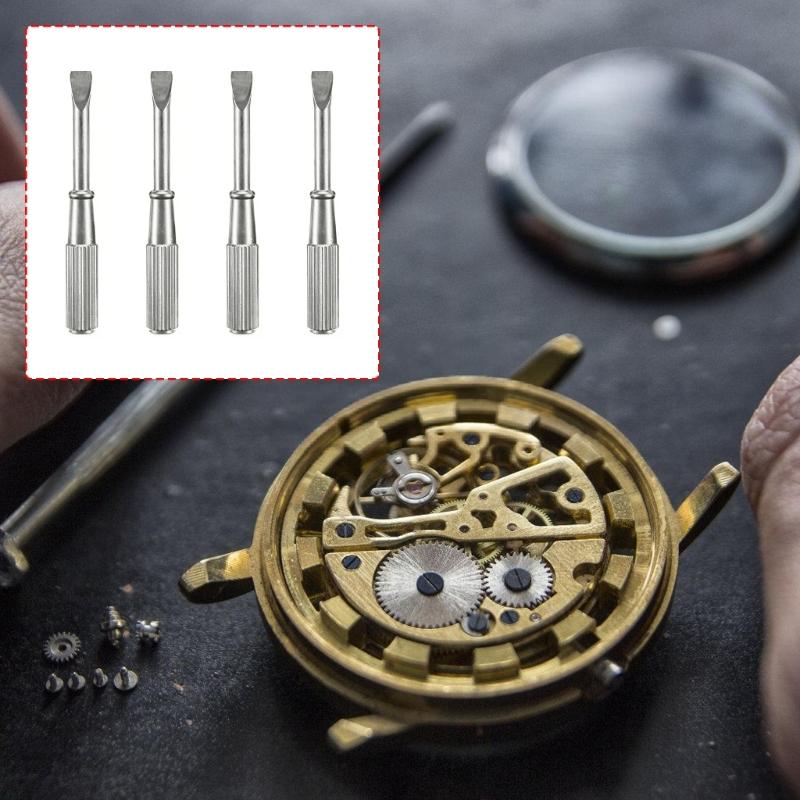 Pack Of 4 Carbon Steel Precisions Screwdrivers Set Professional Design For Watch And Bracelet Repair With Antislip Grip