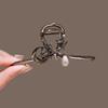 Pinza de Metal para el Pelo Flor de Luna Y2K Pinzas de Cangrejo Pinzas para el Pelo Pasadores de Perlas Pinza Coreana para Cola de Caballo Accesorios para el Cabello para Mujeres Niñas