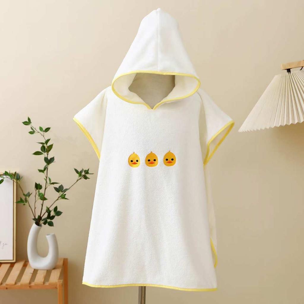 Children's Bath Towel Cape with Hat Baby Coral Fleece Absorbent Quick-drying Bathrobe Vacation Men's and Women's Beach Towels