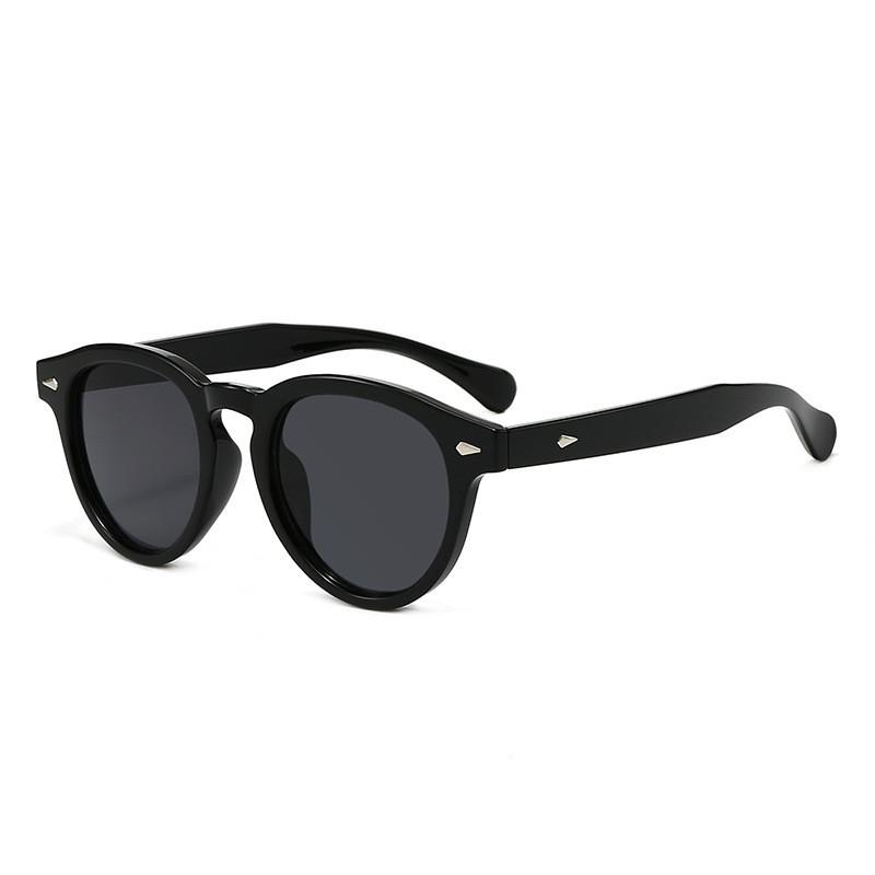 

Vintage Orange Round Frame Sunglasses With Uv400 Protection For Outdoor Activities And Fashion BlackFrameGrayLens