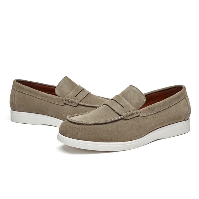Moda Nuove Scarpe Piatte da Uomo in Pelle Scamosciata a Punta Slip-On Scarpe Eleganti da Uomo Designer Penny Loafers Calzature per Homecoming Matrimonio
