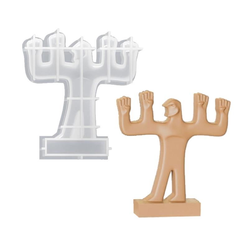 Hands Up Doll Figurine Silicone Molds for Epoxy Resin Candle Home Decoration Soap Silicone Molds Gypsum Silicone Molds