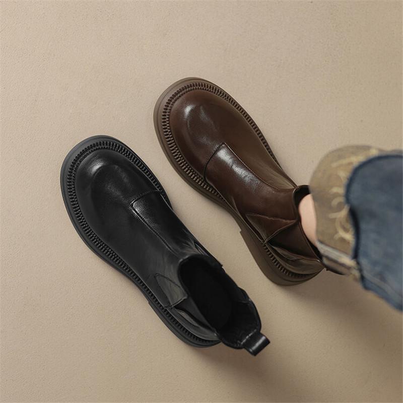 Fashion New Autumn Winter Women Boot Platform Shoes for Women Round Toe Short Boots Fashion Boots Chunky Heel Knight Boots Handmade