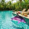 Inflatable Dolphin, Cute Starlit Sky Inflatable Dolphin Toy, Thickened Pool Float
