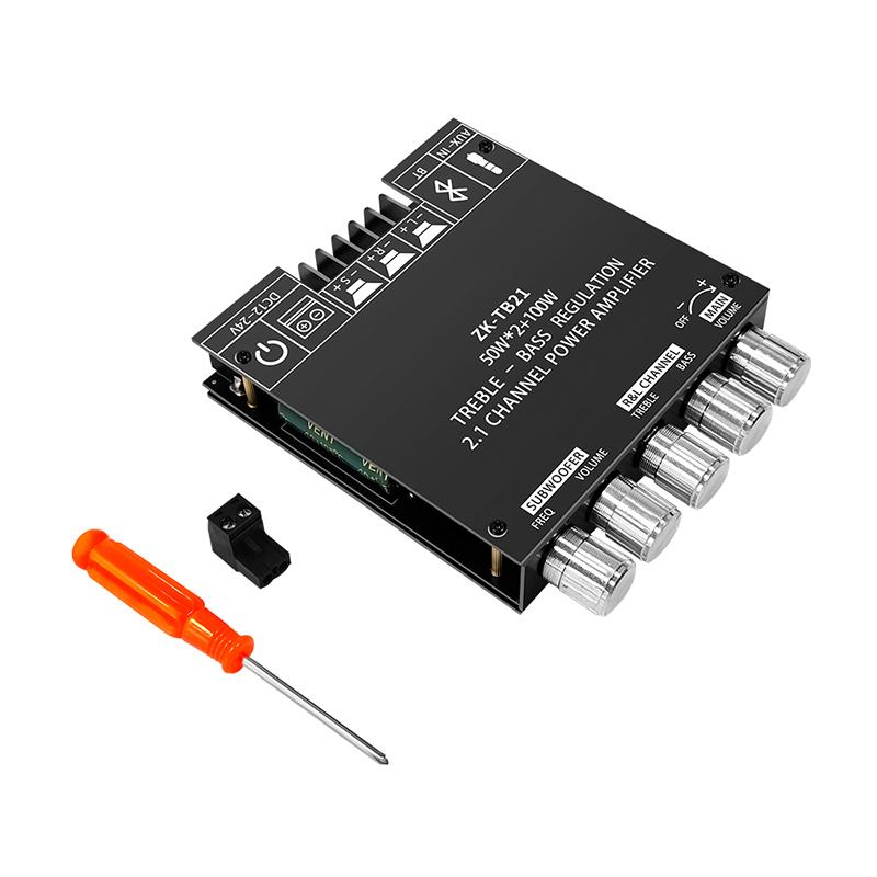 ZK-TB21 ZK-MT21 Bluetooth 5.0 Subwoofer Amplifier Board 50W*2+100W 2.1 Channel Power Audio Stereo Bass AMP TPA3116D2 AMP Module