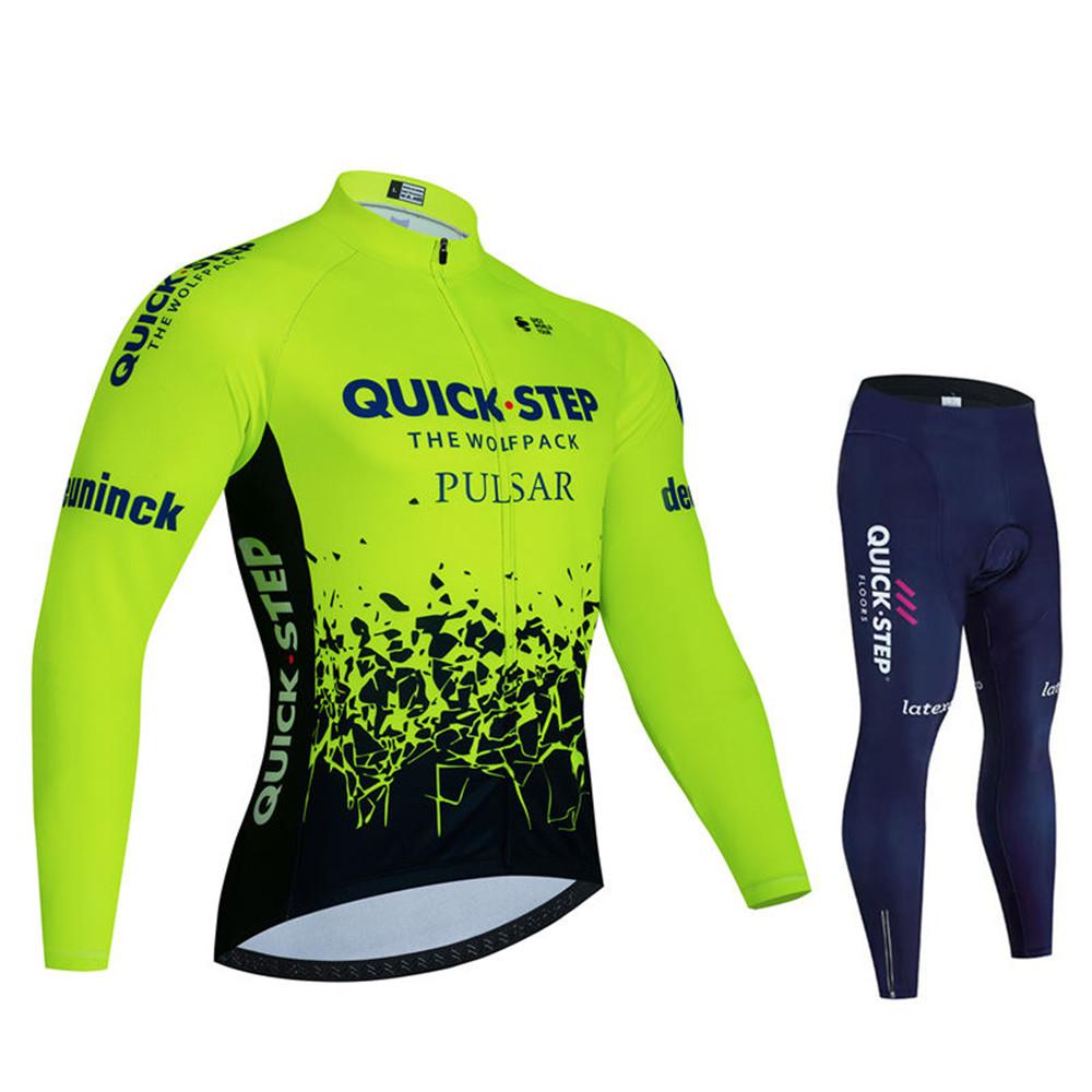 2026 Soudal Quick Step Team Cycling Jersey Set Spring Autumn Men MTB Ropa Maillot Ciclismo Long Sleeve Bicycle Clothing Bike Uniform
