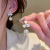 French Flower Pearl Earrings Elegant Irregular Drop Earrings Temperament Charm Earrings Vacation Party Jewelry For Women