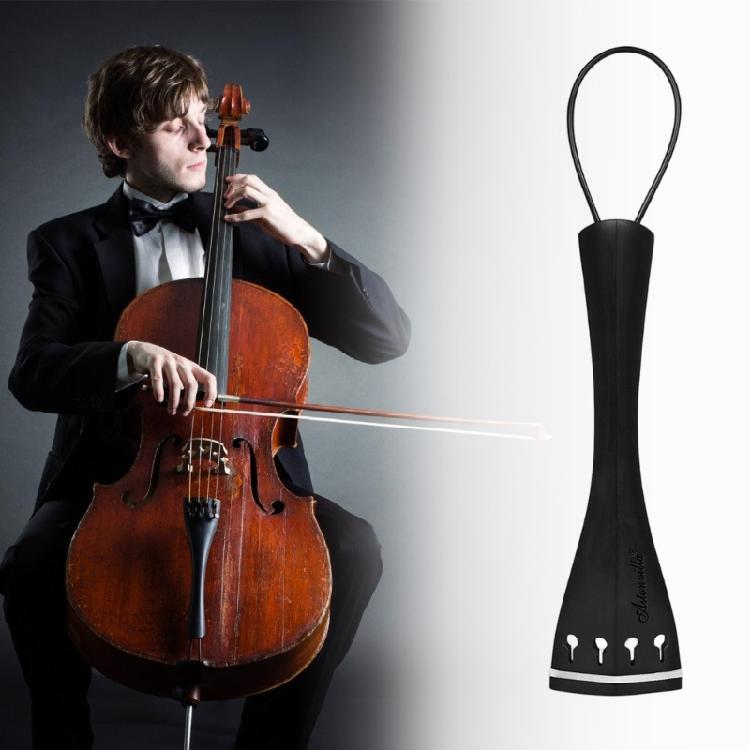Durability Ebony Cello Tailpiece Provides Excellent Acoustics And Includes Tailgut For Stability Across Skill Levels
