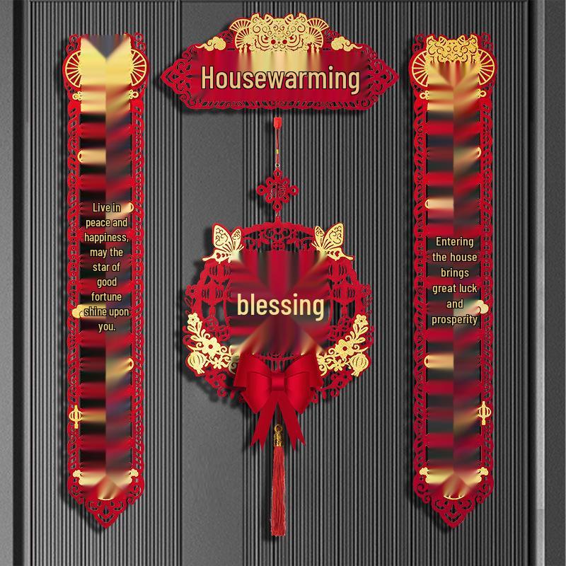 Magnetické uspořádání nového domova: Sada samolepek na dveře a dekorací na kolaudaci