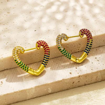 Micro-inlaid Colored Zircon Earrings for Women