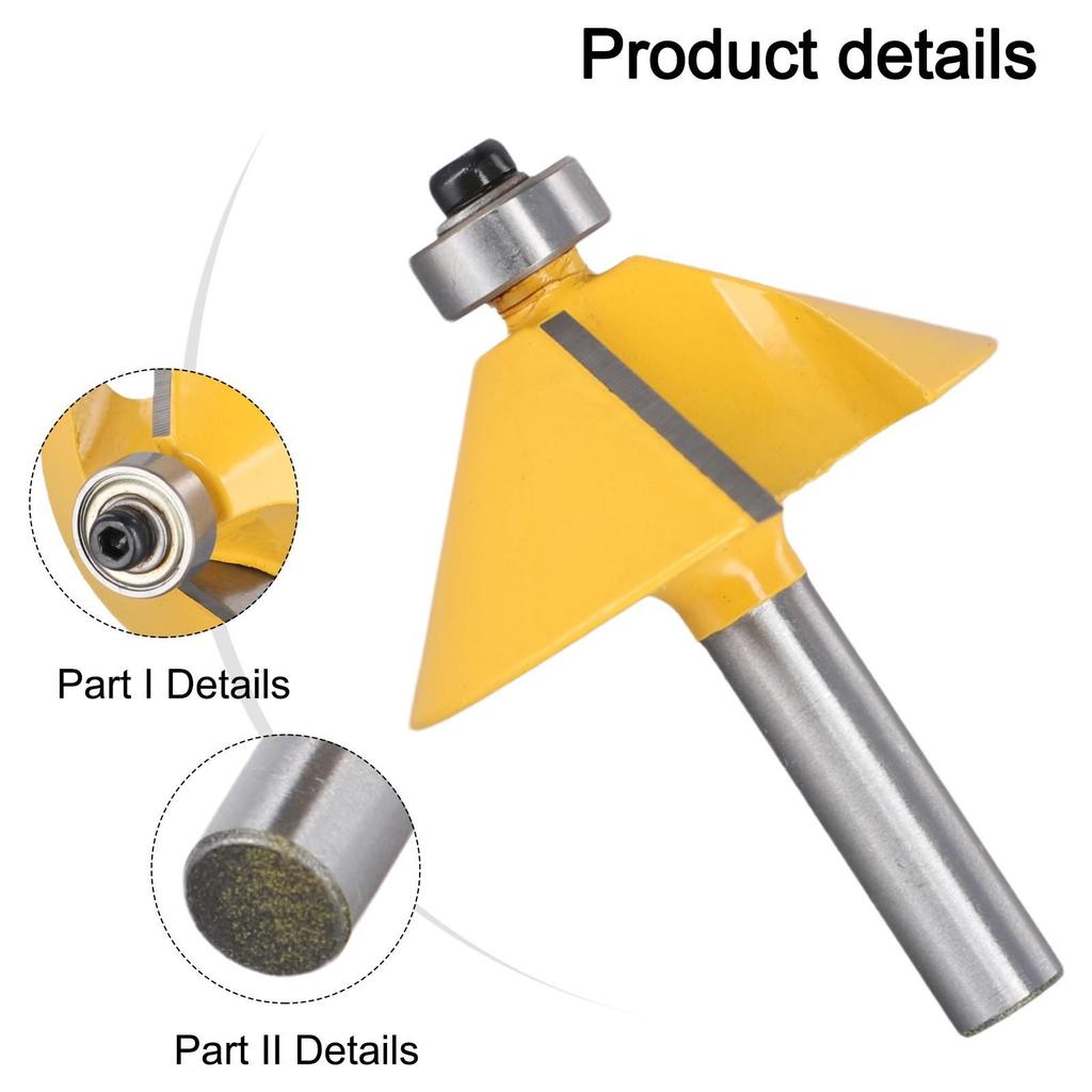 8mm Shank 45 Degree Chamfer & Bevel Edging Router Bit Cutting End Mill