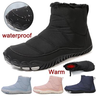 Bottines d'hiver 2024 Outdoor Imperméables Chaussures Pieds Nus Pour Femmes Hommes Bottines Chaussures de Neige Chaudes en Peluche Baskets Décontractées Antidérapantes