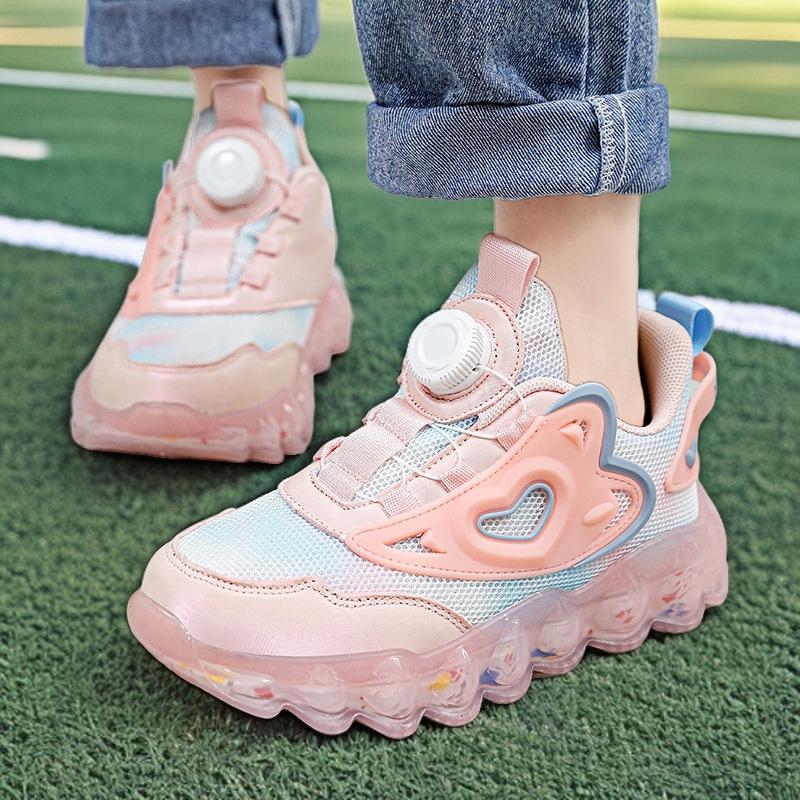 Classmate Girls Shoes 6-12 Years Old Spring and Autumn Breathable Mesh Lightweight Sports Shoes Girls Middle-aged and Older Children Waterproof C