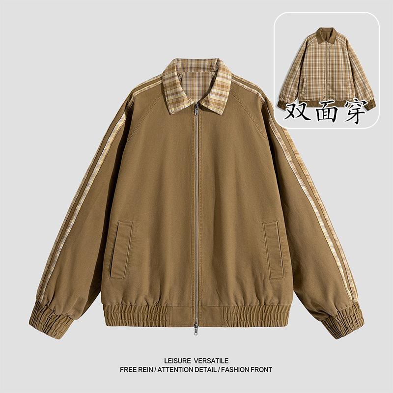 Versatile Coat Minimalist Cotton Jacket Men's 2026 Jacket Reversible Wear Casual Men's Baseball Clothing Fall Men's Breathable Work Casual Jacket