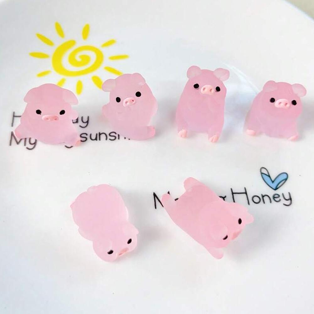 6/15/30/1Box Luminous Pig Design Glow In The Dark Creative Mini Pink Pig Miniature for Garden Landscape Home Decoration