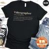 Videographer Definition T Shirt Funny Filmmaker Video Editor Content Creator Present Camera Operator Vintage Washed