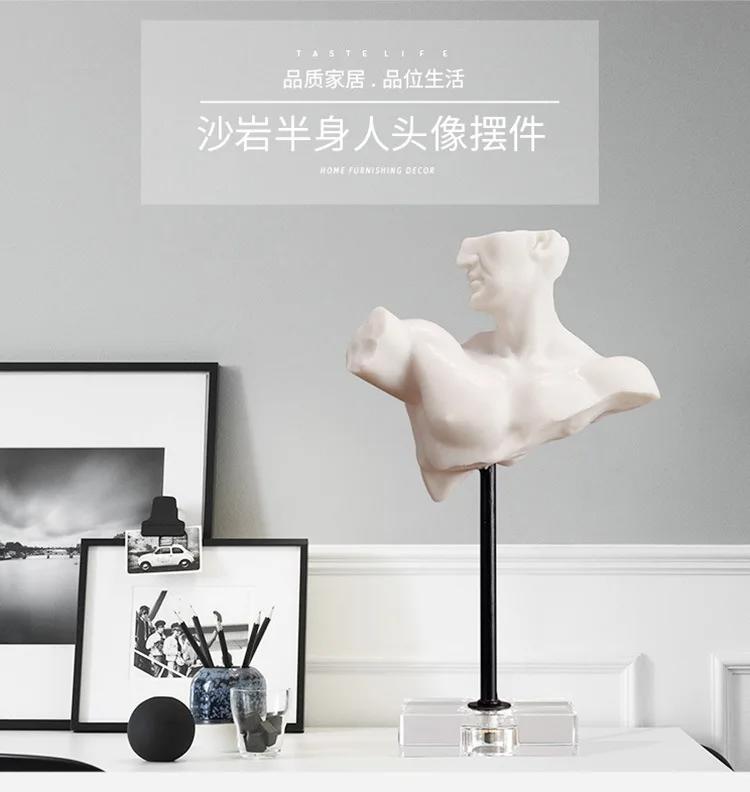 Resin Handicraft Bust Sculpture Roman Figure Sculpture Abstract Human Body Imitation Gypsum Decorative Figurines Home Decor