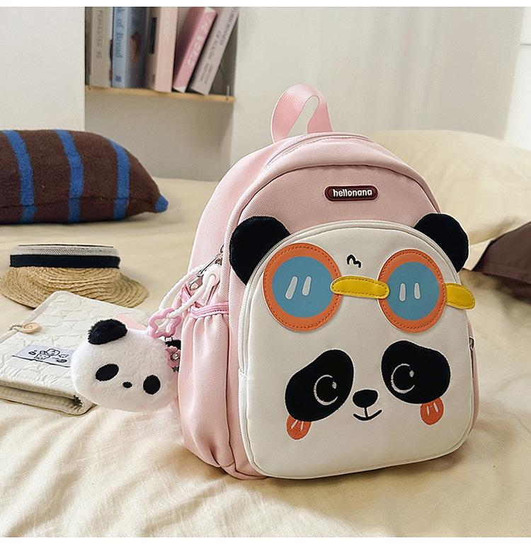 Schoolbag new high-value, fresh, sweet and cute panda backpack, light spring outing backpack for students in grades 1-1
