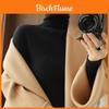 Wool Knit Sweater For Women With Turtleneck And Pockets For Casual Office Wear