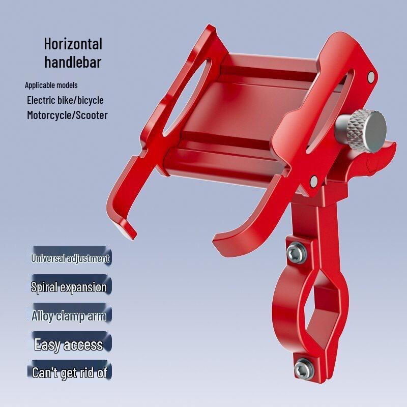 360° Rotating Aluminum Phone Holder for Bikes & E-Scooters - Shockproof, Universal Car Mount