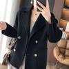 Women's Short Wool Coat - Petite Loose Fit, Autumn/Winter Suit Collar Overcoat